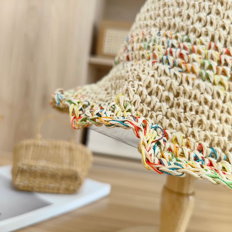 Bucket Straw Hat Melange