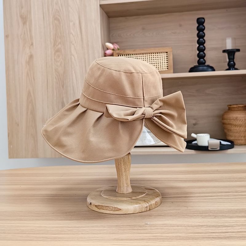 Bow Bucket Plain Hat