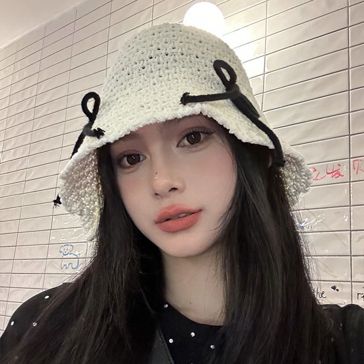 Bucket Bow Woven Hat