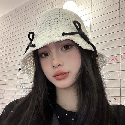 Bucket Bow Woven Hat