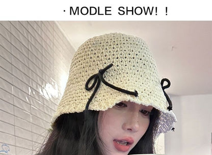 Bucket Bow Woven Hat