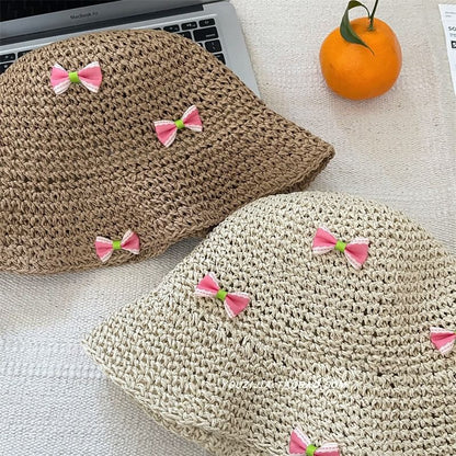Bucket Straw Hat Bow