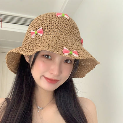 Bucket Straw Hat Bow