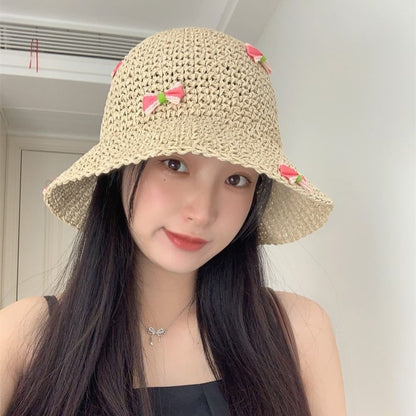Bucket Straw Hat Bow
