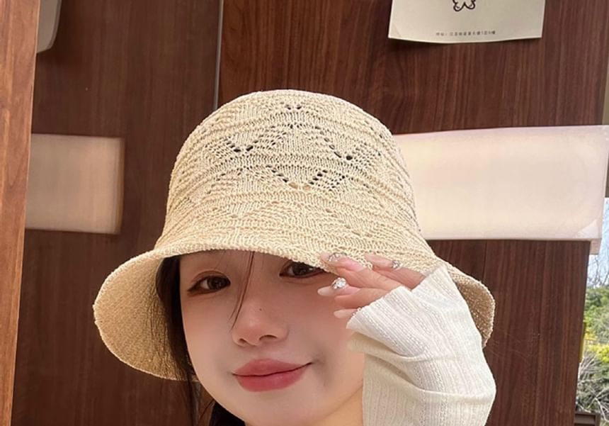 Knit Bucket Hat Eyelet