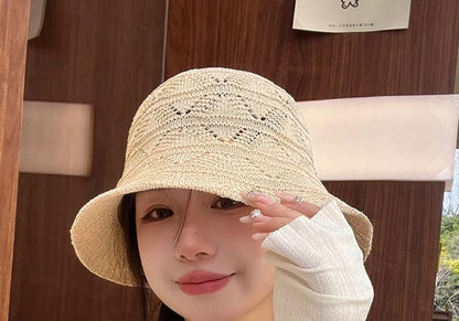 Knit Bucket Hat Eyelet