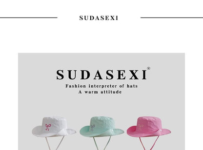 Bucket Bow Embroidered Hat