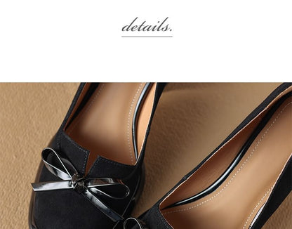 Sample Block Heel Bow Pumps