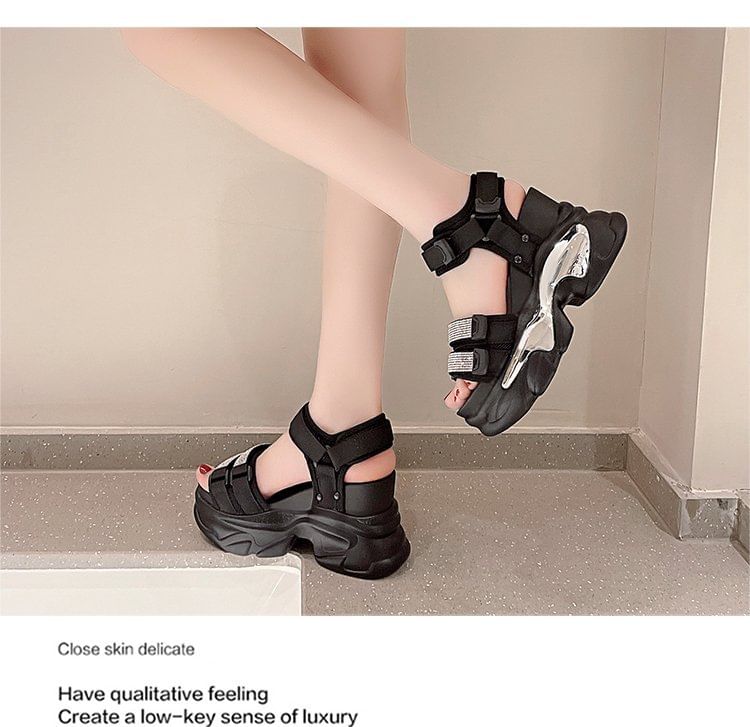 Wedge Sandals Rhinestone Platform