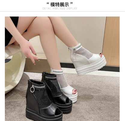 Sandals Platform Wedge Hidden Mesh