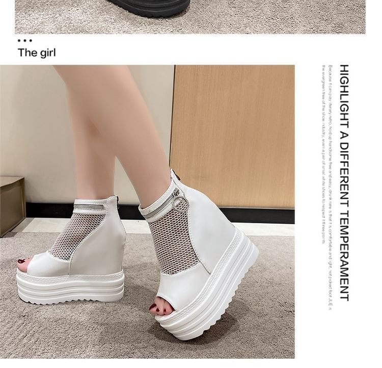 Sandals Platform Wedge Hidden Mesh