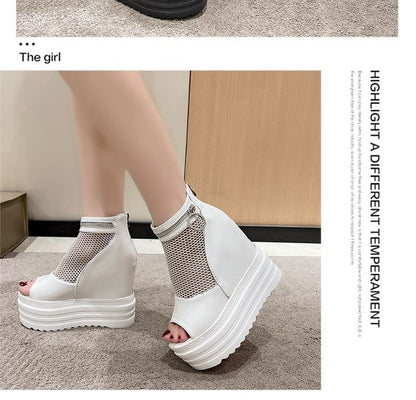 Sandals Platform Wedge Hidden Mesh