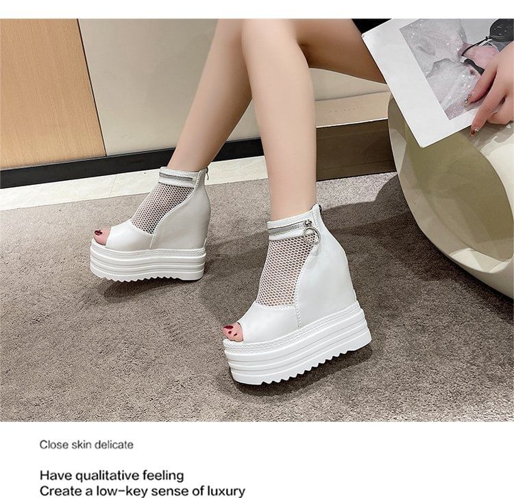 Sandals Platform Wedge Hidden Mesh