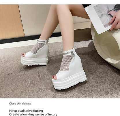 Sandals Platform Wedge Hidden Mesh
