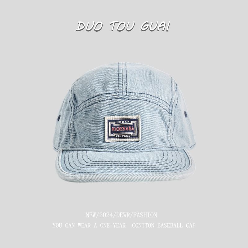 Applique Cap Denim Washed Baseball