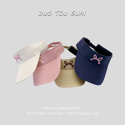 Sun Visor Embroidered Bow