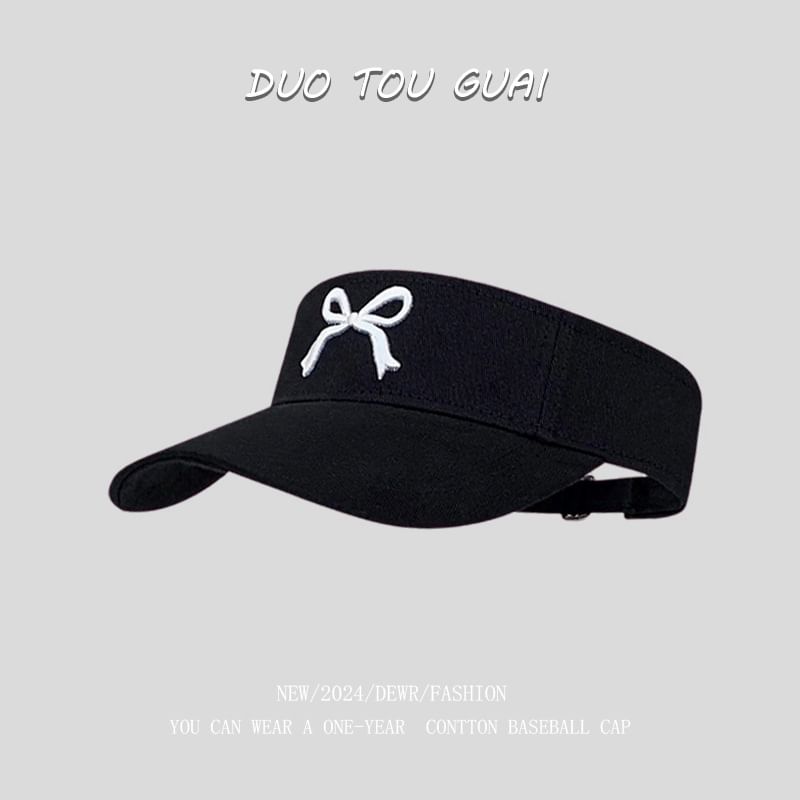 Sun Visor Embroidered Bow