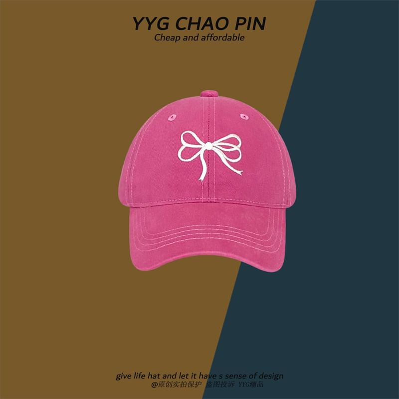 Embroidered Baseball Cap Bow