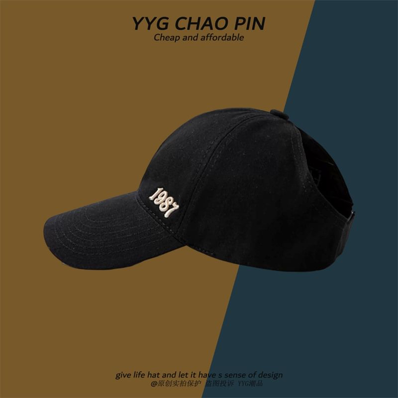Baseball Top Cap Open Number Embroidered