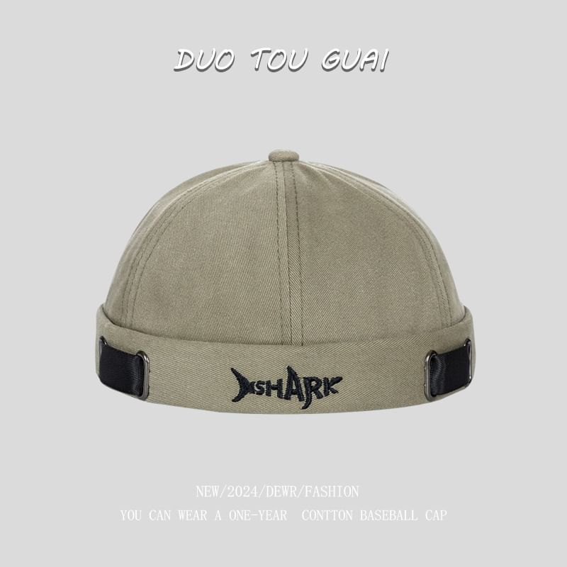Lettering Brimless Hat Embroidered