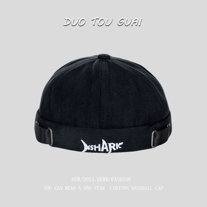 Lettering Brimless Hat Embroidered