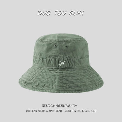 Plane Bucket Hat Embroidered