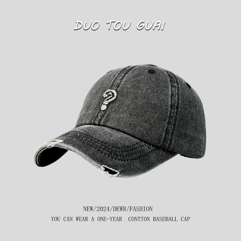 Cap Mark Distressed Question Baseball