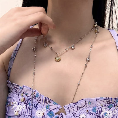 Choker Alloy Pendant Floral / Heart