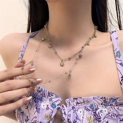 Choker Alloy Pendant Floral / Heart