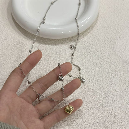 Choker Alloy Pendant Floral / Heart