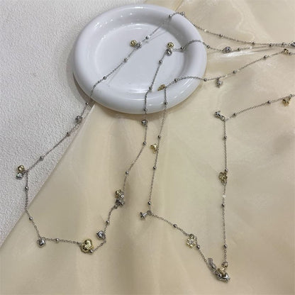 Choker Alloy Pendant Floral / Heart