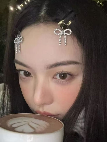 Rhinestone Bow Hair Alloy Clip