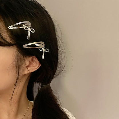 Rhinestone Bow Hair Alloy Clip