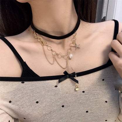 Pearl Thigh Shell Layered Chain Starfish Faux