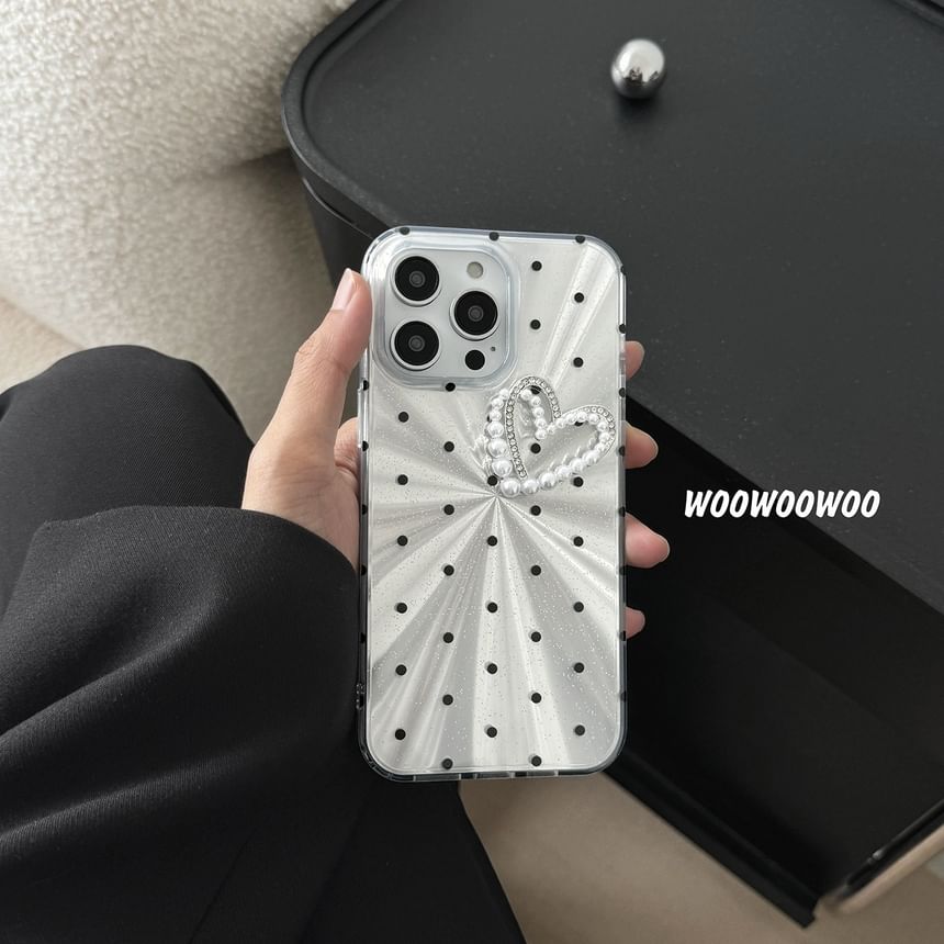 Phone Heart Case Polka Dot