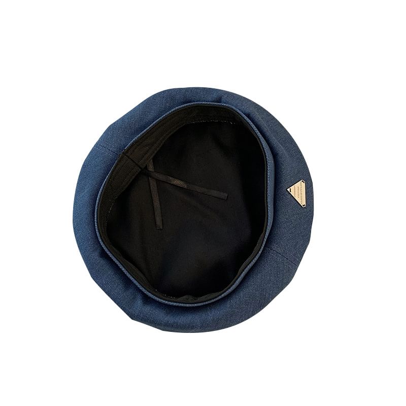 Beret Plain Denim Panel