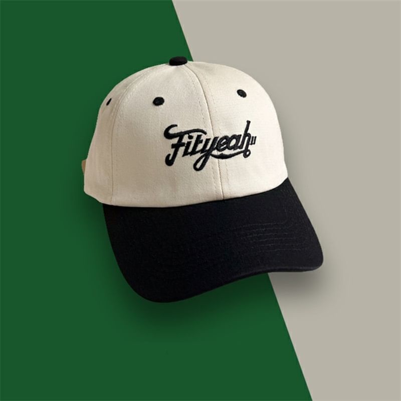 Lettering Embroidered Baseball Panel Cap