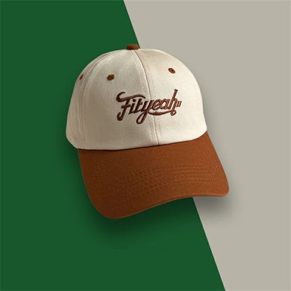 Lettering Embroidered Baseball Panel Cap