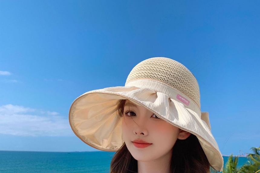 Sun Panel Bow Hat Ruched
