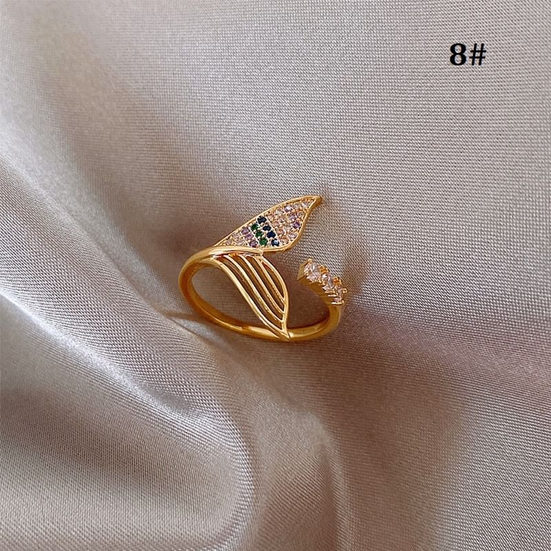 Embellished Alloy Open Ring (Various Designs)