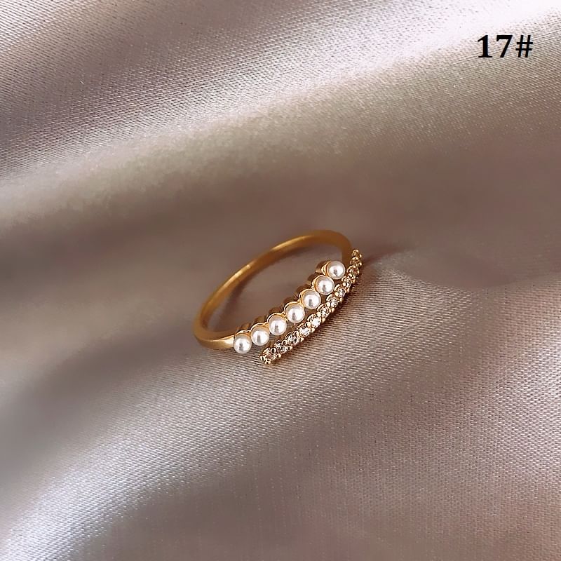 Embellished Alloy Open Ring (Various Designs)