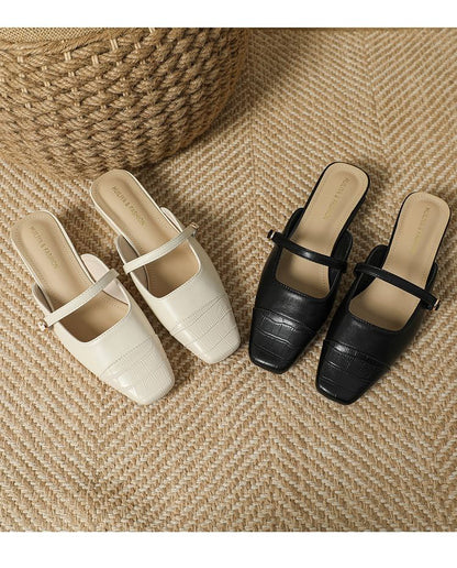 Plaid Semi Slippers