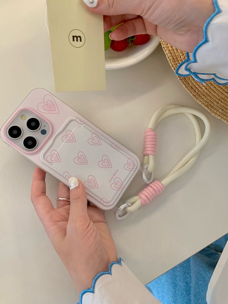 Holder Case Card Heart Phone