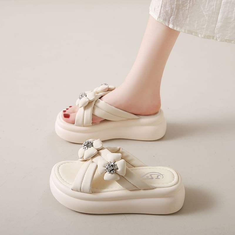 Flower Sandals Platform Slide