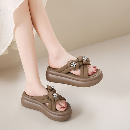 Flower Sandals Platform Slide