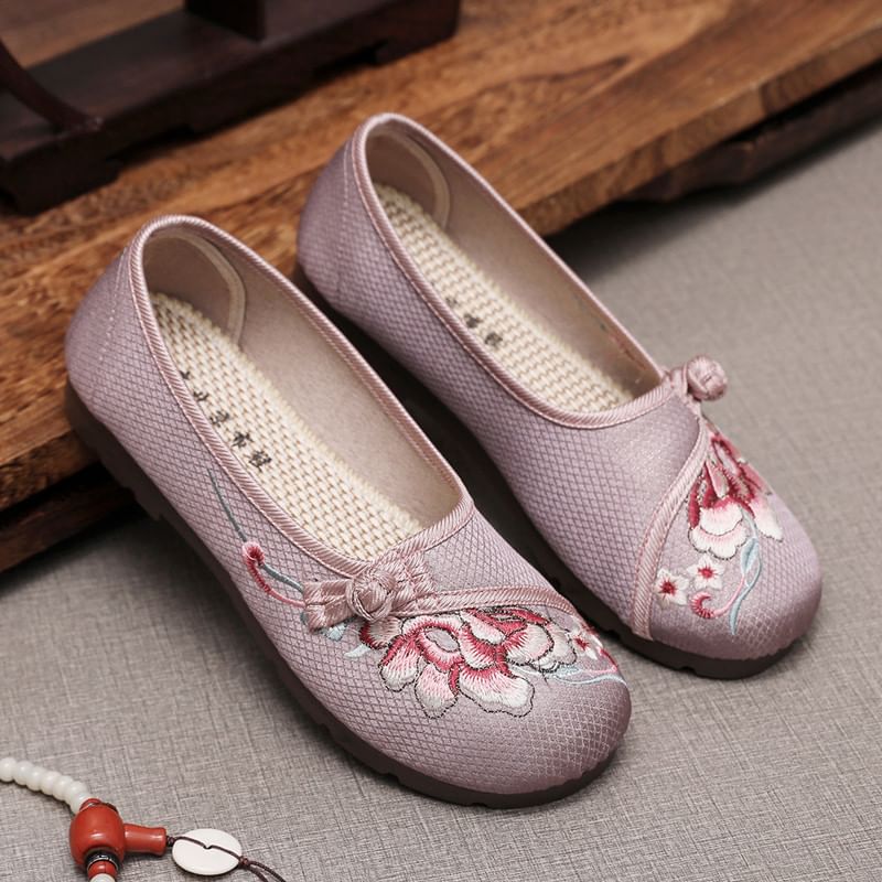 Flats Embroidered Flower