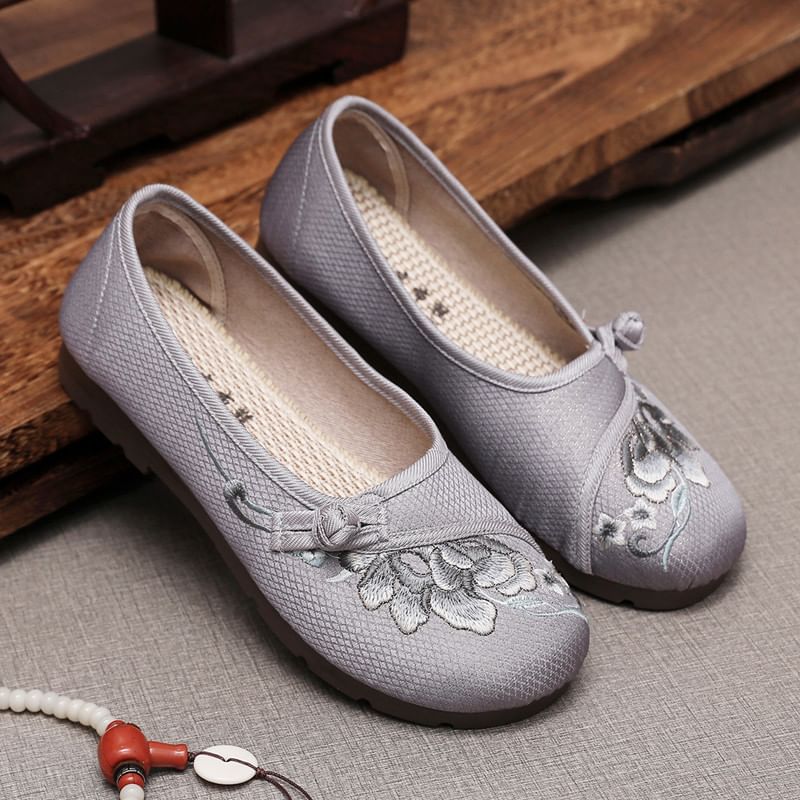 Flats Embroidered Flower