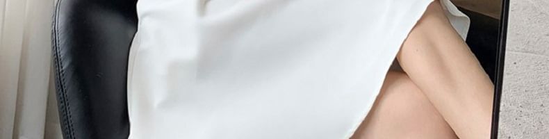 Puff Sleeve Square Neck Plain Mini A-Line Dress