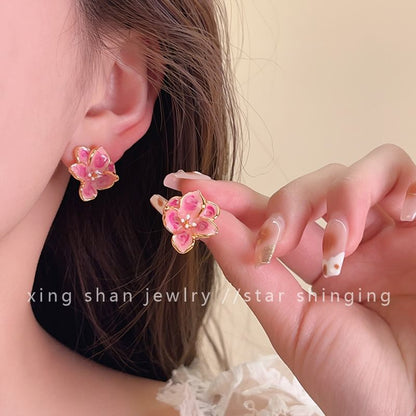 Floral / Stud Ear Clip-On Earring Glaze