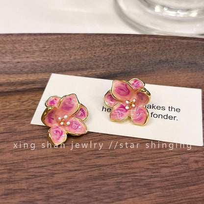 Floral / Stud Ear Clip-On Earring Glaze